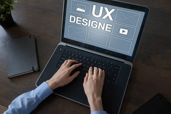 UX Design. User experience designer, Web and application development. Internet and technology concept. — Stock Photo, Image