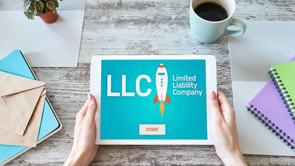 LLC Limited Liability Company. Business strategy and technology concept. — Stock Photo, Image