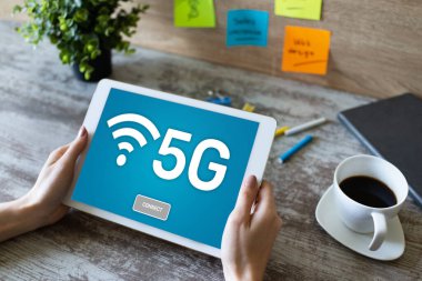 5g Hızlı mobil internet bağlantısı, Ne nesli iletişim ve modern teknoloji kavramı
