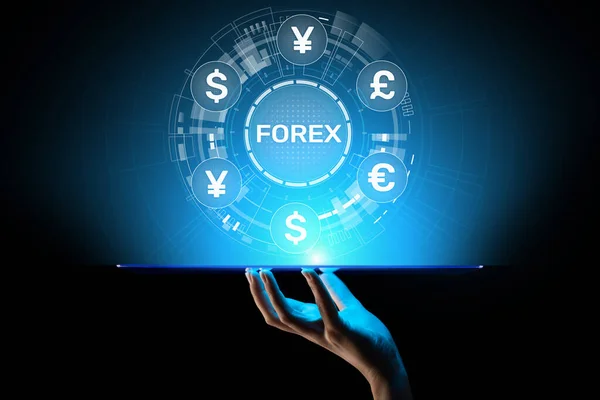 Forex Trading Valuta Beurs Aandelenmarkt Investment Business Concept Virtueel Scherm — Stockfoto
