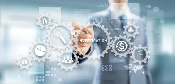 Inspección de investigación auditoría concepto de negocio en pantalla virtual. —  Fotos de Stock