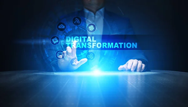 Digitális átalakulás, zavar, innováció. Üzleti és modern technológiai koncepció. — Stock Fotó
