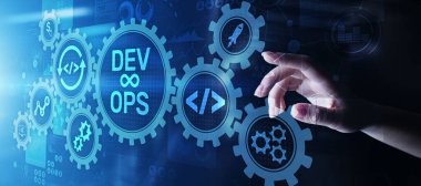Sanal ekranda Çevik Gelişim Konsepti DevOps.