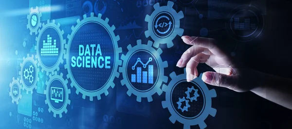 Big Data Science analys affärsteknik koncept på virtuell skärm. — Stockfoto