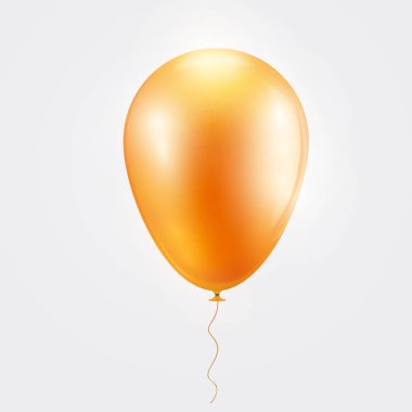 Gerçekçi turuncu balon üzerinde izole beyaz zemin üzerine. 