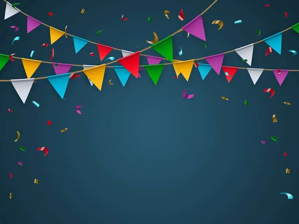 Gerçekçi bayrak ile kirazkuşları garland. Metin için yer.