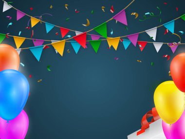 Yaratıcı vektör çizim gerçekçi bayrak, kirazkuşları çelenk