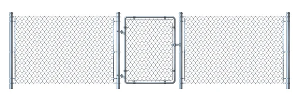 Gerçekçi metal çit tel ve detaylı şekilde isol kapısı