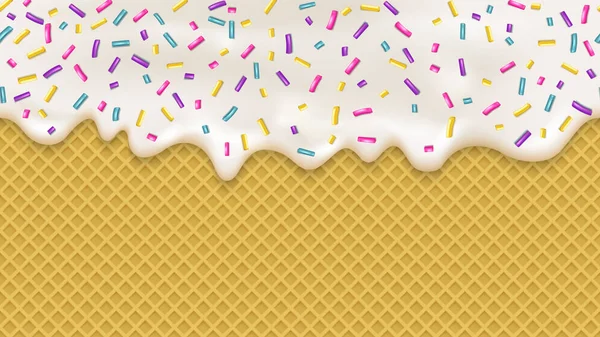 Gerçekçi beyaz krema ve gofret duvar kağıdı tasarımı için. Vektör deniz