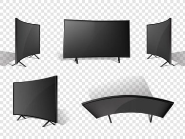 Gerçekçi modern televizyon seti. LCD ekran, dijital tv 