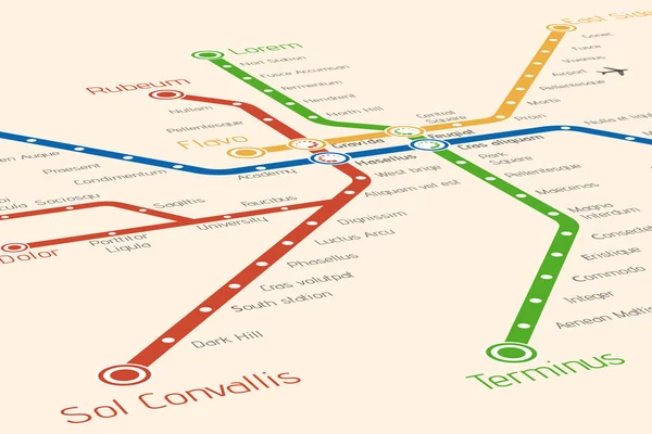 Soyut metro ya da metro haritası tasarım şablonu. 