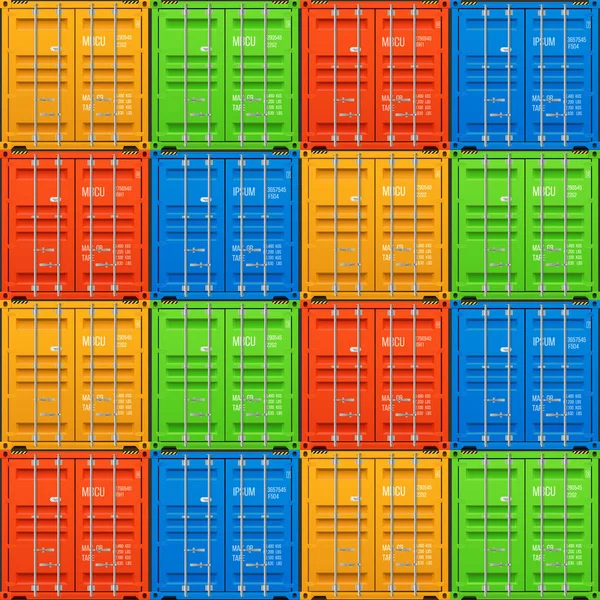 Yük taşımacılığı, yığılmış kargo kapları. Dikişsiz vektör