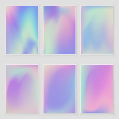 Soyut holografik yanardöner folyo doku seti. Modern tarz