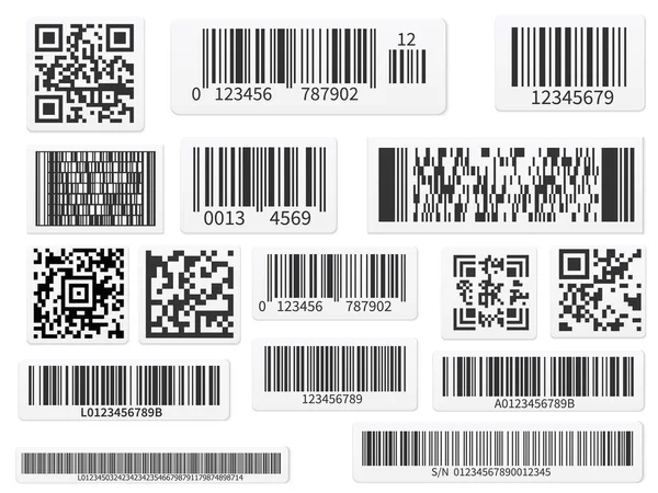 Süpermarket tcan kodu çubukları ve qr kodları etiket seti