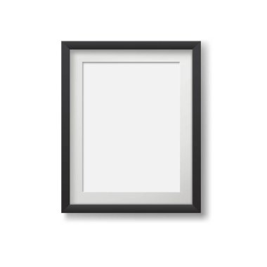 Beyaz arkaplanda izole edilmiş resimler için gerçekçi modern çerçeve.