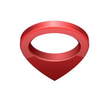 Parlak kırmızı gerçekçi modern harita işaretleyici. Harita işaretleyicisi 3d pin.