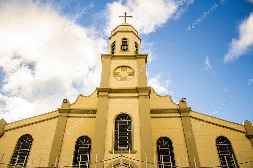 Church Parish Santo Antnio de Guanambi Bahia on blue sky background 