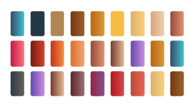 Beyaz Arkaplan üzerindeki Soyut Dikdörtgen Şekillerin Renkli Palet Grafikleme Dizisi.