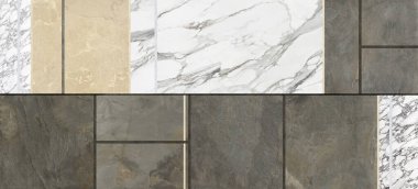 Kusursuz mermer döşeme dokusu. Açık mermer bir taş zemin veya cephenin tam boyutlu kusursuz dokusu mimari görselleştirme projeleri için iyidir..