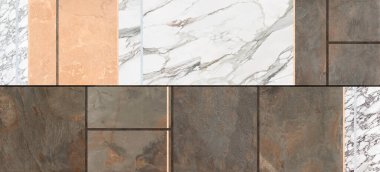 Kusursuz mermer döşeme dokusu. Açık mermer bir taş zemin veya cephenin tam boyutlu kusursuz dokusu mimari görselleştirme projeleri için iyidir..