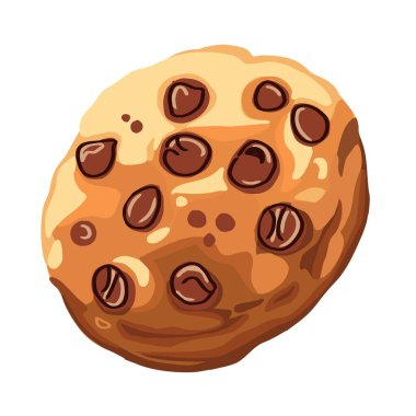 El çizimi çikolatalı kurabiye vektör çizimi beyaz arkaplanda izole