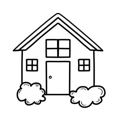 Beyaz arka planda izole edilmiş ev karalama vektörü çizimi. El çizimi ev vektör simgesi