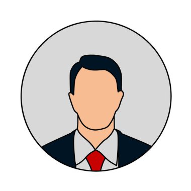 El çizimi erkek avatar karikatür ikon vektör çizimi