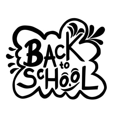 Okuldaki el yazısı çizimi vektör illüstrasyonuna dönelim. Siyah ve beyaz hat çizimi vektör tasarımı