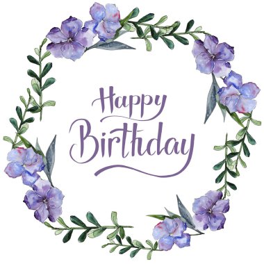 Renkli keten. Botanik çiçek. Çerçeve kenarlığı süsleme Meydanı.