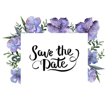 Renkli keten. Botanik çiçek. Çerçeve kenarlığı süsleme Meydanı.