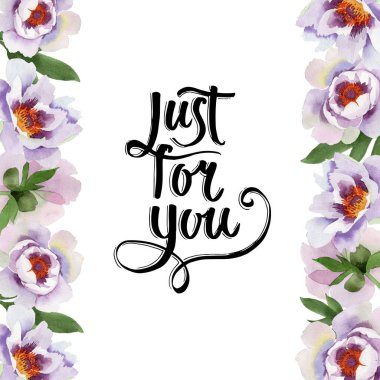 Yavaşça pembe peonies. Botanik çiçek. Çerçeve kenarlığı süsleme Meydanı. Arka plan, doku, sarıcı desen, çerçeve veya kenarlık için Aquarelle kır çiçeği.