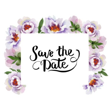 Yavaşça pembe peonies. Botanik çiçek. Çerçeve kenarlığı süsleme Meydanı. Arka plan, doku, sarıcı desen, çerçeve veya kenarlık için Aquarelle kır çiçeği.