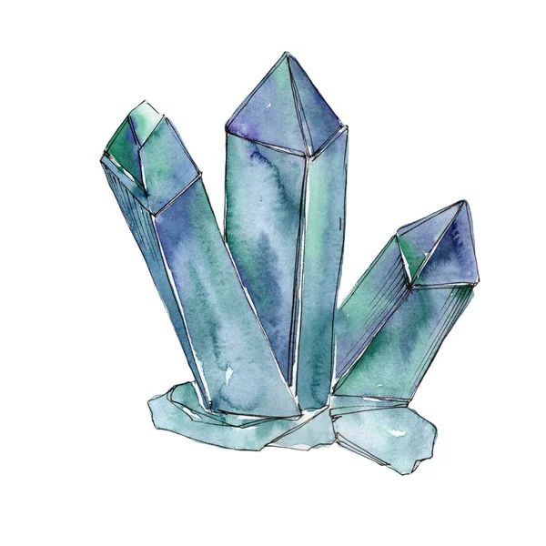 Blauer Diamantfelsenschmuck Mineral Geometrische Quarz Polygon Kristall Stein Mosaik Form — Stockfoto