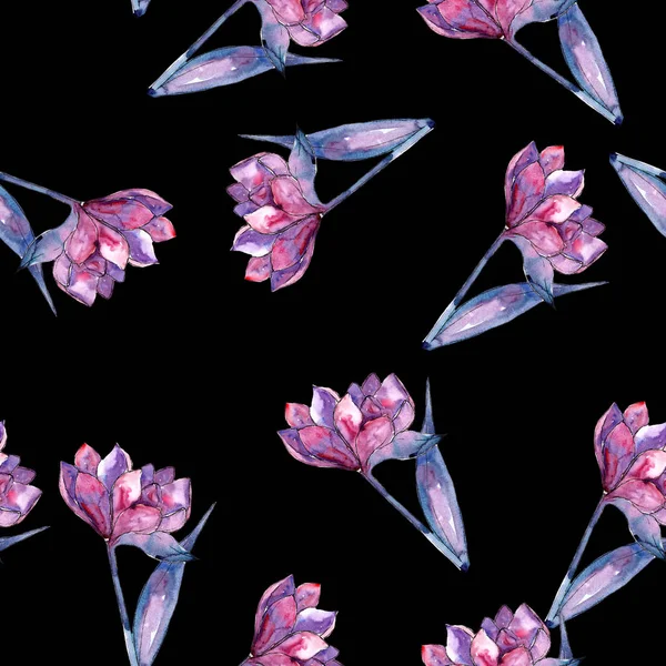 Pink Amaryllis Seamless Background Pattern Fabric Wallpaper Print Texture Aquarelle — Stock Photo, Image