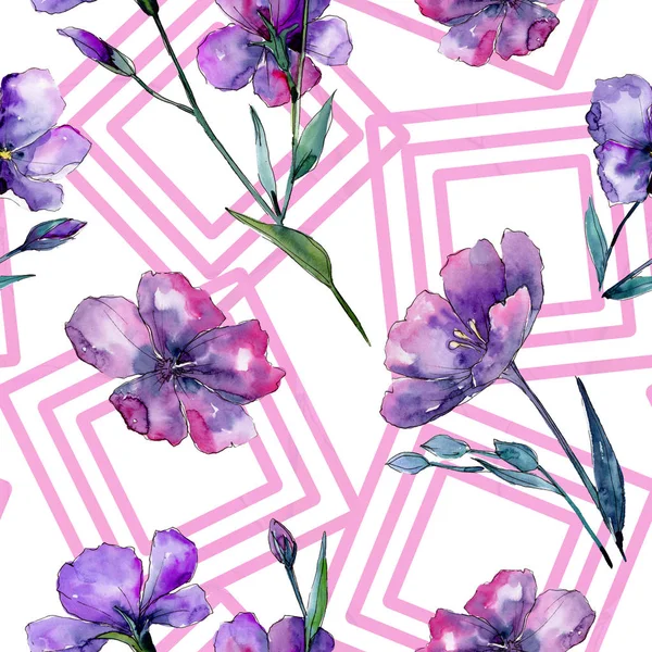 Linho Violeta Padrão Fundo Sem Costura Tecido Papel Parede Impressão — Fotografia de Stock