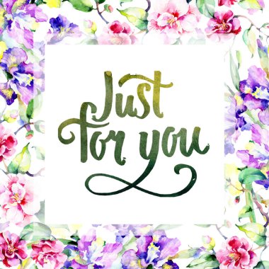 Renkli buket. Çerçeve kenarlığı süsleme Meydanı. Kumaş duvar kağıdı yazdırma doku. Arka plan, doku, sarıcı desen, çerçeve veya kenarlık için Aquarelle kır çiçeği.