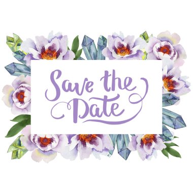 Yavaşça pembe peonies. Botanik çiçek. Çerçeve kenarlığı süsleme Meydanı. Arka plan, doku, sarıcı desen, çerçeve veya kenarlık için Aquarelle kır çiçeği.