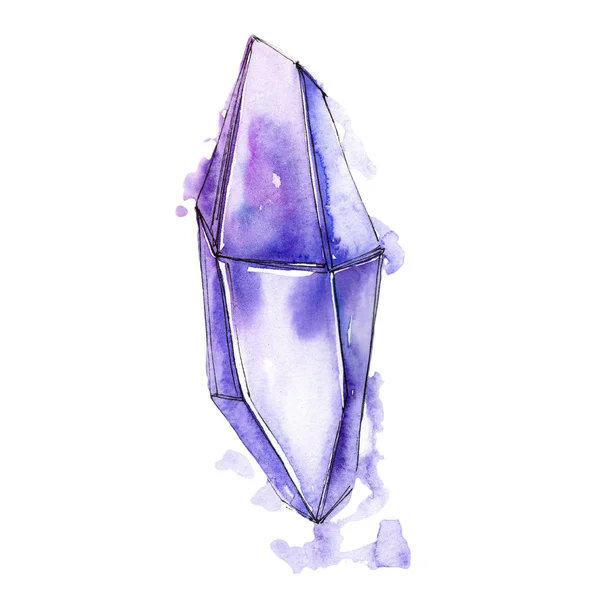 Lila Diamant Rock Schmuck Mineral Geometrische Quarz Polygon Kristall Stein — Stockfoto