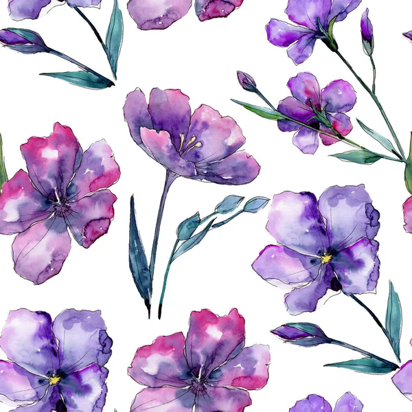 Фиолетовый Лен Бесшовный Рисунок Фона Ткань Обои Печать Текстуры Aquarelle — стоковое фото