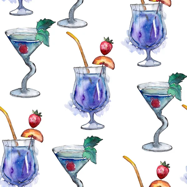 Mix Bar Party Cocktail Drink Seamless Background Pattern Nightclub Isolated — Stock Photo, Image