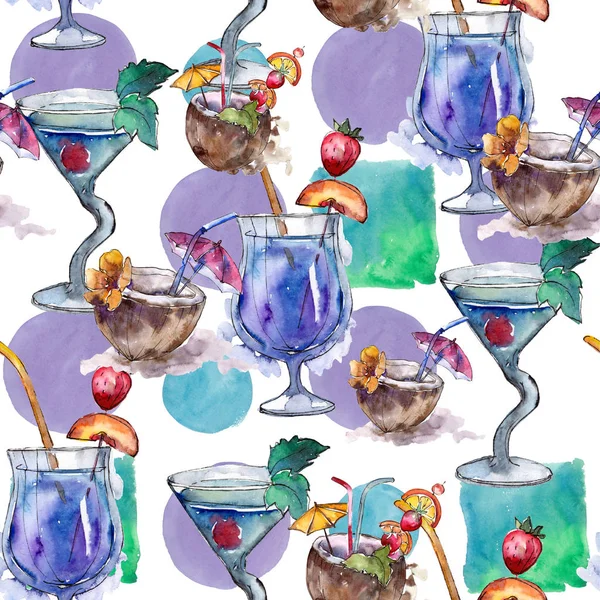 Mix Bar Party Cocktail Drink Nahtlose Hintergrundmuster Nachtclub Isolierte Icon — Stockfoto