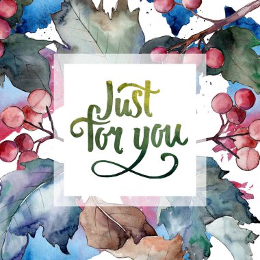 Kartopu suluboya tarzında bırakır. Çerçeve kenarlığı süsleme Meydanı. Aquarelle yaprak için arka plan, doku, sarıcı desen, çerçeve veya kenarlık.