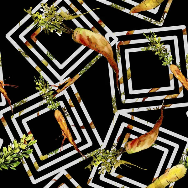 Divoká Zelenina Oranžová Mrkev Vzor Bezešvé Pozadí Fabric Tapety Tisku — Stock fotografie