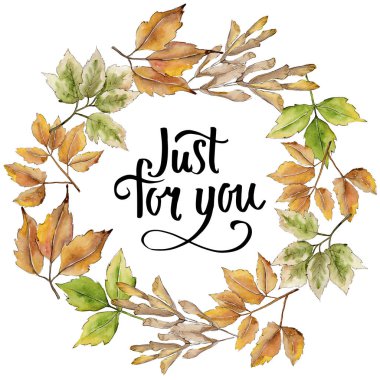 Akçaağaç suluboya tarzında bırakır. Çerçeve kenarlığı süsleme Meydanı. Aquarelle yaprak için arka plan, doku, sarıcı desen, çerçeve veya kenarlık.