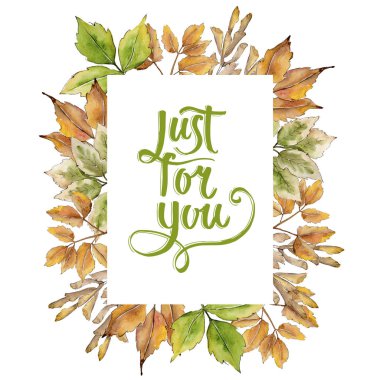 Akçaağaç suluboya tarzında bırakır. Çerçeve kenarlığı süsleme Meydanı. Aquarelle yaprak için arka plan, doku, sarıcı desen, çerçeve veya kenarlık.