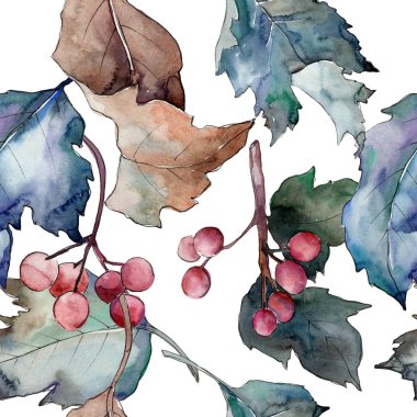 Kartopu izole bir suluboya tarzında bırakır. Sorunsuz arka plan deseni. Kumaş duvar kağıdı yazdırma doku. Aquarelle yaprak için arka plan, doku, sarıcı desen, çerçeve veya kenarlık.