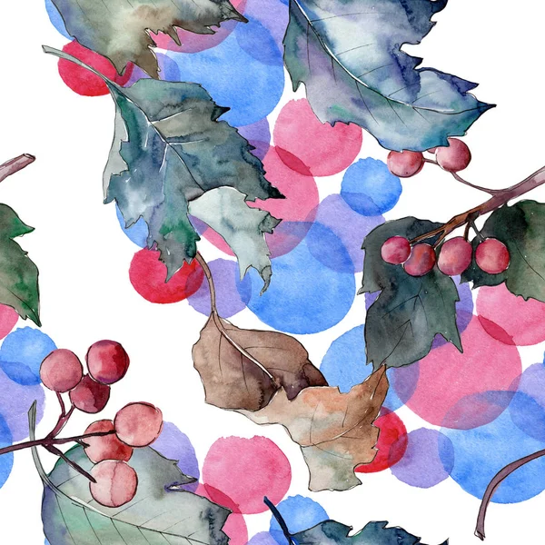 나무속 수채화 스타일에 나뭇잎 원활한 패턴입니다 패브릭 텍스처입니다 프레임 테두리에 — 스톡 사진