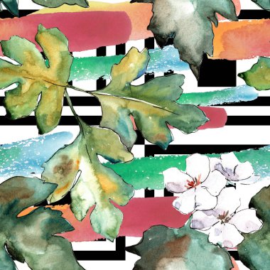 Alıç yeşil bir suluboya tarzında bırakır. Sorunsuz arka plan deseni. Kumaş duvar kağıdı yazdırma doku. Aquarelle yaprak için arka plan, doku, sarıcı desen, çerçeve veya kenarlık.