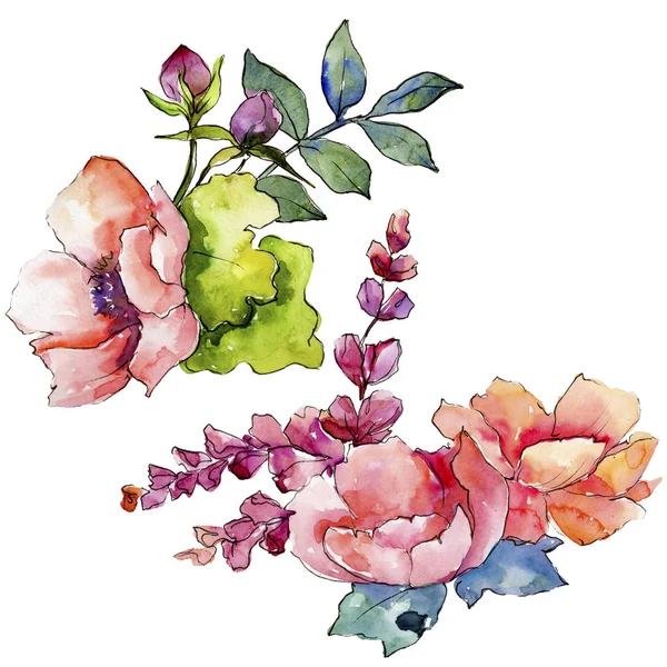 Bouquet Rose Fleurs Sauvages Fleur Botanique Florale Feuille Sauvage Printemps — Photo
