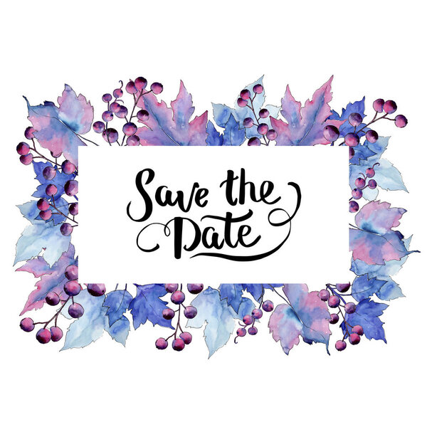 Оставляет смородину в акварельном стиле. Каркас границы украшения квадрат. Лист акварели для фона, текстуры, обёртки, рамки или рамки
.